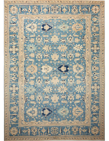 Rug Kazak Fine Pakistan sky blue grey 267x367