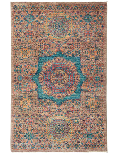 Rug Mamlouk Pakistan 99x155 Sandy Brown Turquoi