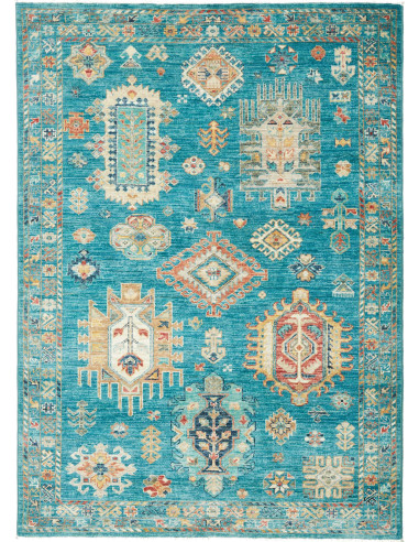 Tappeto Tribal Pakistan 127x175 Turchese Oro