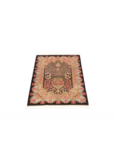 Tappeto Ghom Seta Persia 60x89 Nero Rosa