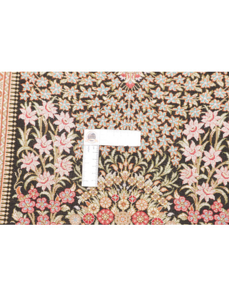 Tappeto Ghom Seta Persia 60x89 Nero Rosa