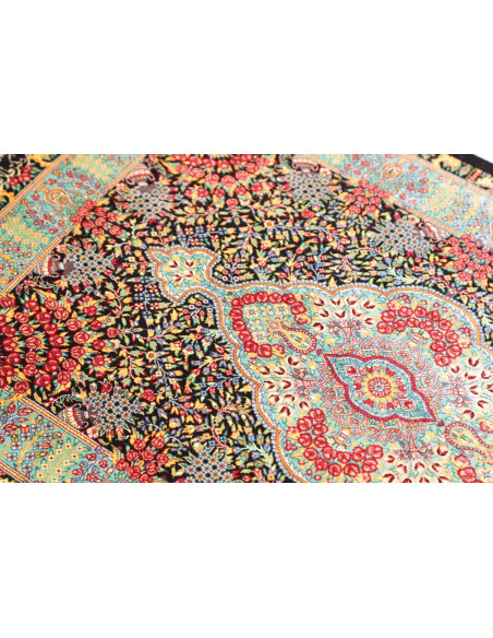 Rug Ghom Silk Persia 61x91 Black Red