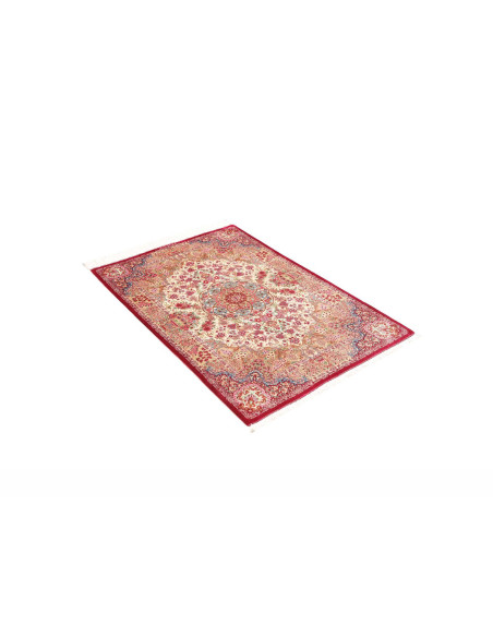 Tappeto Ghom Seta Persia 81x118 Crema Rosso