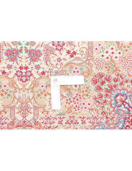 Tappeto Ghom Seta Persia 81x118 Crema Rosso