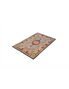 Rug Ghom Silk Persia 78x117 Turquoise Burgundy 2