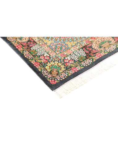 Rug Ghom Silk Persia 78x117 Turquoise Burgundy