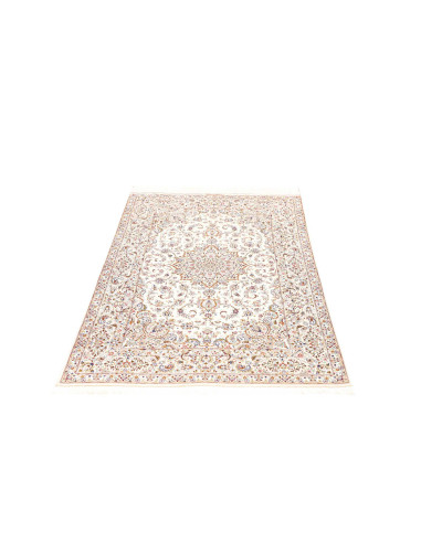 Rug Ghom Silk Persia 99x150 Ivory Blue