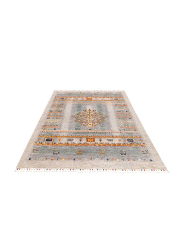Tappeto Siva Pakistan 173x238 Blu-grigio Crema