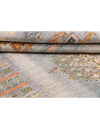 Tappeto Siva Pakistan 173x238 Blu-grigio Crema