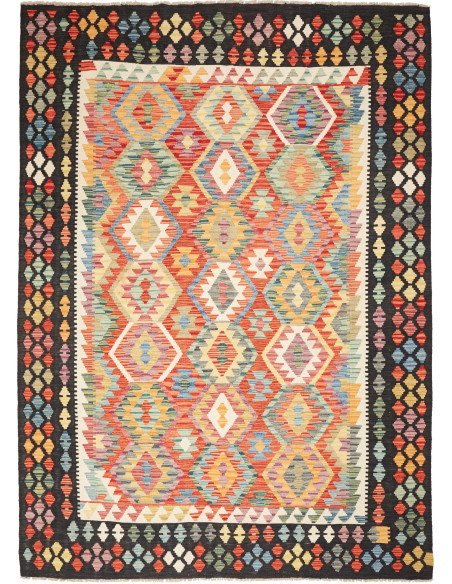Kilim 209x287 Cm Kilim Afghanistan, Hand-carded Wool, Cotton