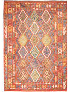 Kilim 205x293 Cm Kilim Afghanistan, Hand-carded Wool warp: