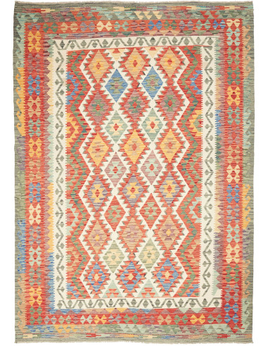 Kilim 210x294 Cm Kilim Afghanistan Hand-carded Wool warp: