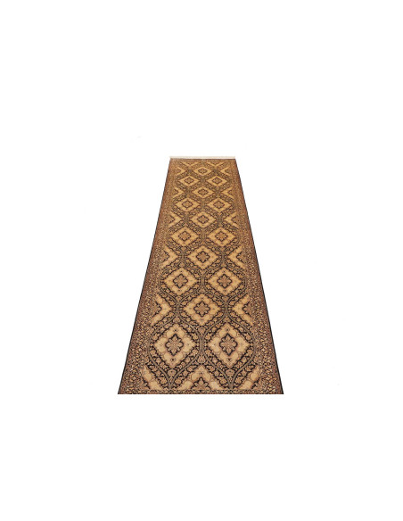 Ghom Seta Persia Floreale Crema E Marrone 75x288 Cm