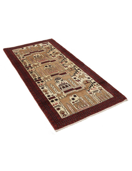 Baluch 92x200 Cm Baluch, Persia, Hand-carded Wool, Cotton,