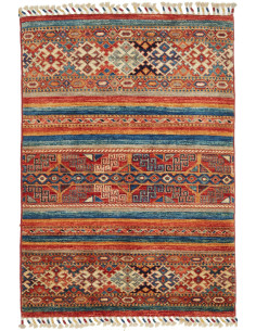 Rug Samarkand Pakistan red yellow 79x115