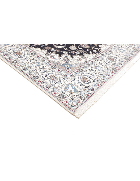 Tappeto Nain Kashmar Persia 198x303 Blu Notte A