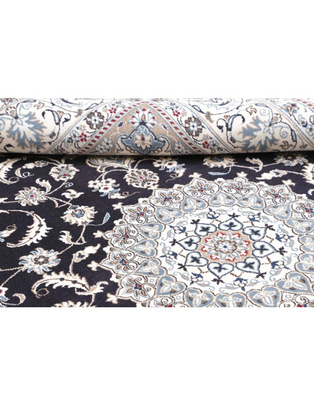 Tappeto Nain Kashmar Persia 198x303 Blu Notte A