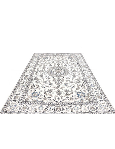 Tappeto Nain Kashmar Persia 195x293 Bianco Crem