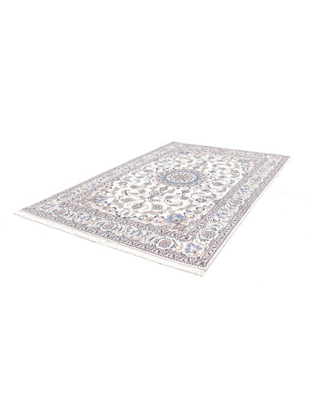 Tappeto Nain Kashmar Persia 200x303 Avorio Blu