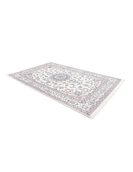 Tappeto Nain Kashmar Persia 200x303 Avorio Blu