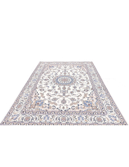 Tappeto Nain Kashmar Persia 200x303 Avorio Blu