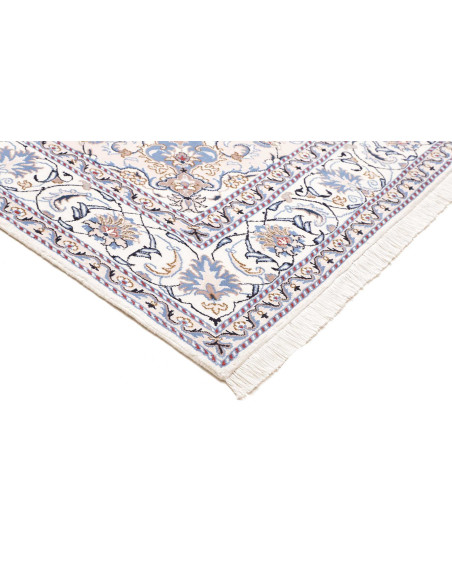Tappeto Nain Kashmar Persia 200x303 Avorio Blu