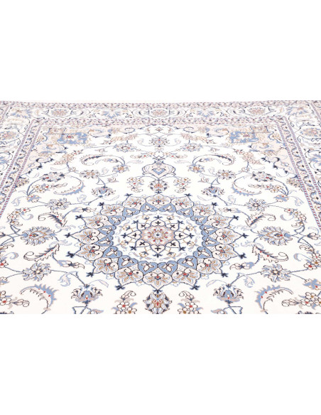Tappeto Nain Kashmar Persia 200x303 Avorio Blu