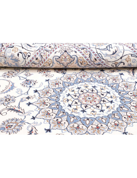 Tappeto Nain Kashmar Persia 200x303 Avorio Blu