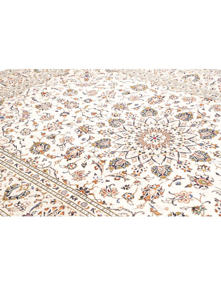 Tappeto Kashan Persia 194x296 Crema Blu