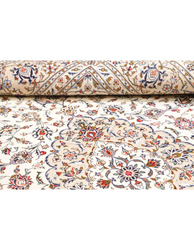 Rug Kashan Persia 198x306 Ivory Burgundy