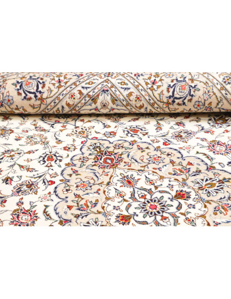 Rug Kashan Persia 198x306 Ivory Burgundy