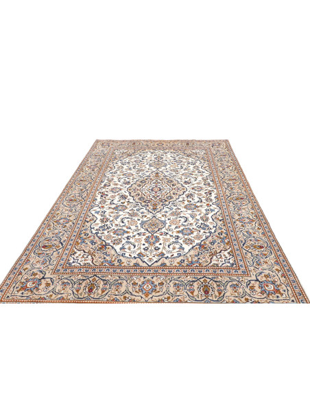 Tappeto Kashan Persia 194x318 Crema Blu