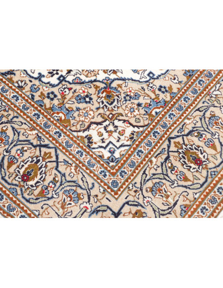 Tappeto Kashan Persia 194x318 Crema Blu