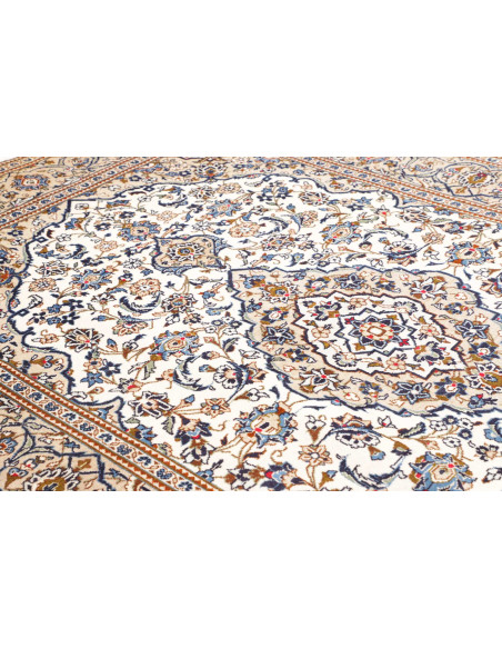 Tappeto Kashan Persia 194x318 Crema Blu