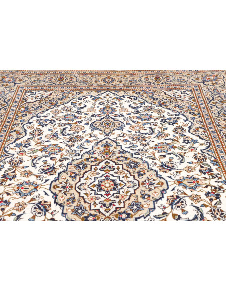 Tappeto Kashan Persia 194x318 Crema Blu