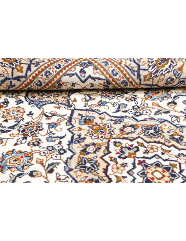 Tappeto Kashan Persia 194x318 Crema Blu