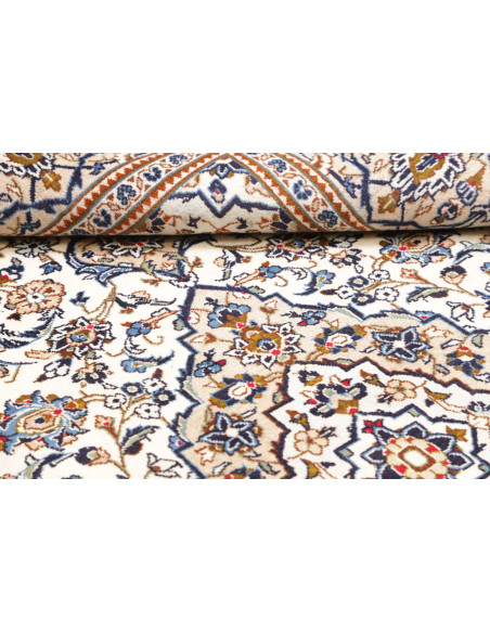 Tappeto Kashan Persia 194x318 Crema Blu
