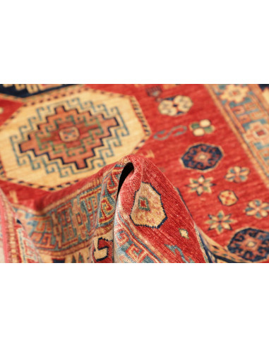 Tappeto Kazak Fine Pakistan 136x189 Rosso Matto