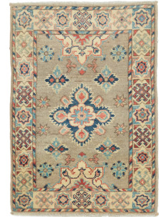 Rug Kazak Afghanistan maroon grey 63x91