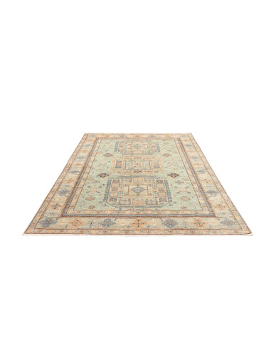 Rug Kazak Fine Pakistan 196x252 Aquamarine Beig