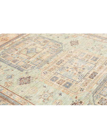 Rug Kazak Fine Pakistan 196x252 Aquamarine Beig