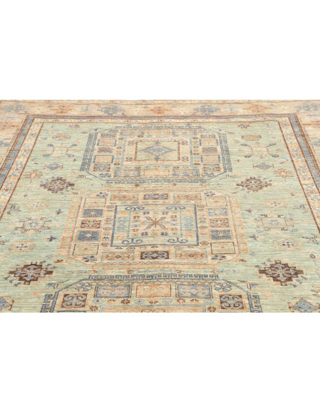 Rug Kazak Fine Pakistan 196x252 Aquamarine Beig