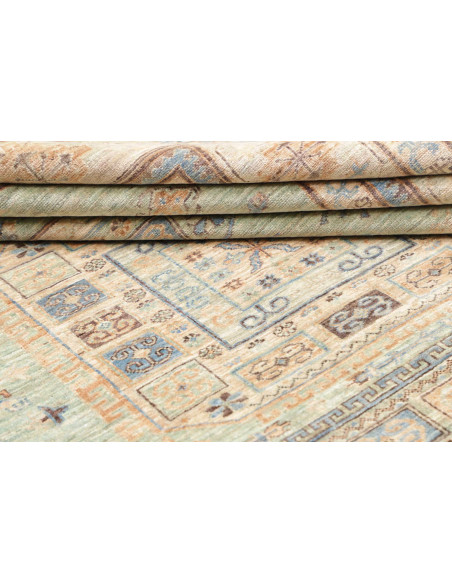 Rug Kazak Fine Pakistan 196x252 Aquamarine Beig