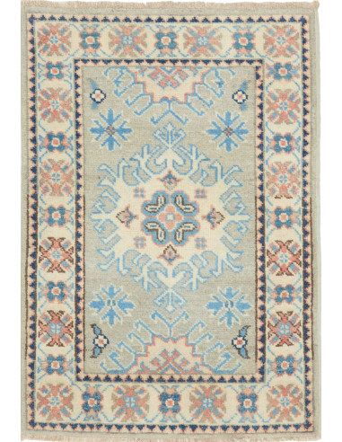 Rug Kazak Afghanistan beige grey 61x90