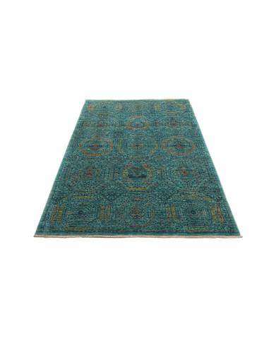 Rug Mamlouk Pakistan 124x187 Teal Antique Gold
