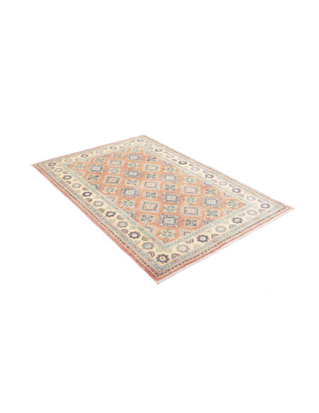 Rug Kazak Co 119x177 Terracotta And Blue