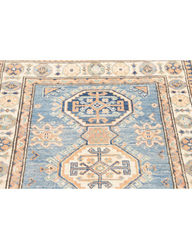 Tappeto Kazak Co Afgahnistan 79x126 Blu Crema