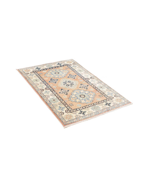 Rug Kazak Co 85x121 Peach Blue And Cream
