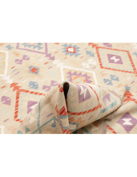 Rug Killim 202x297 Pastel Multi-colored Beige
