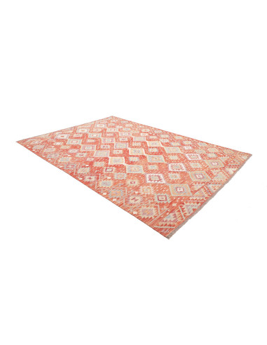 Rug Killim 205x290 Terracotta With Blue And Bei